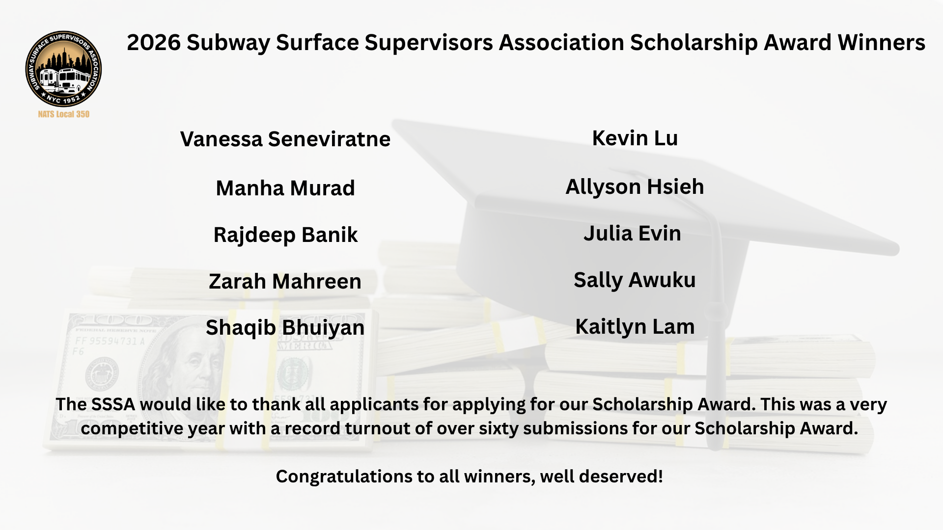 2026 SSSA Scholarship Winners