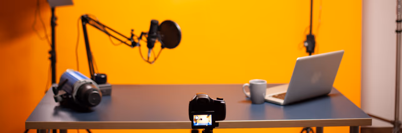 Production studio setup for content creators