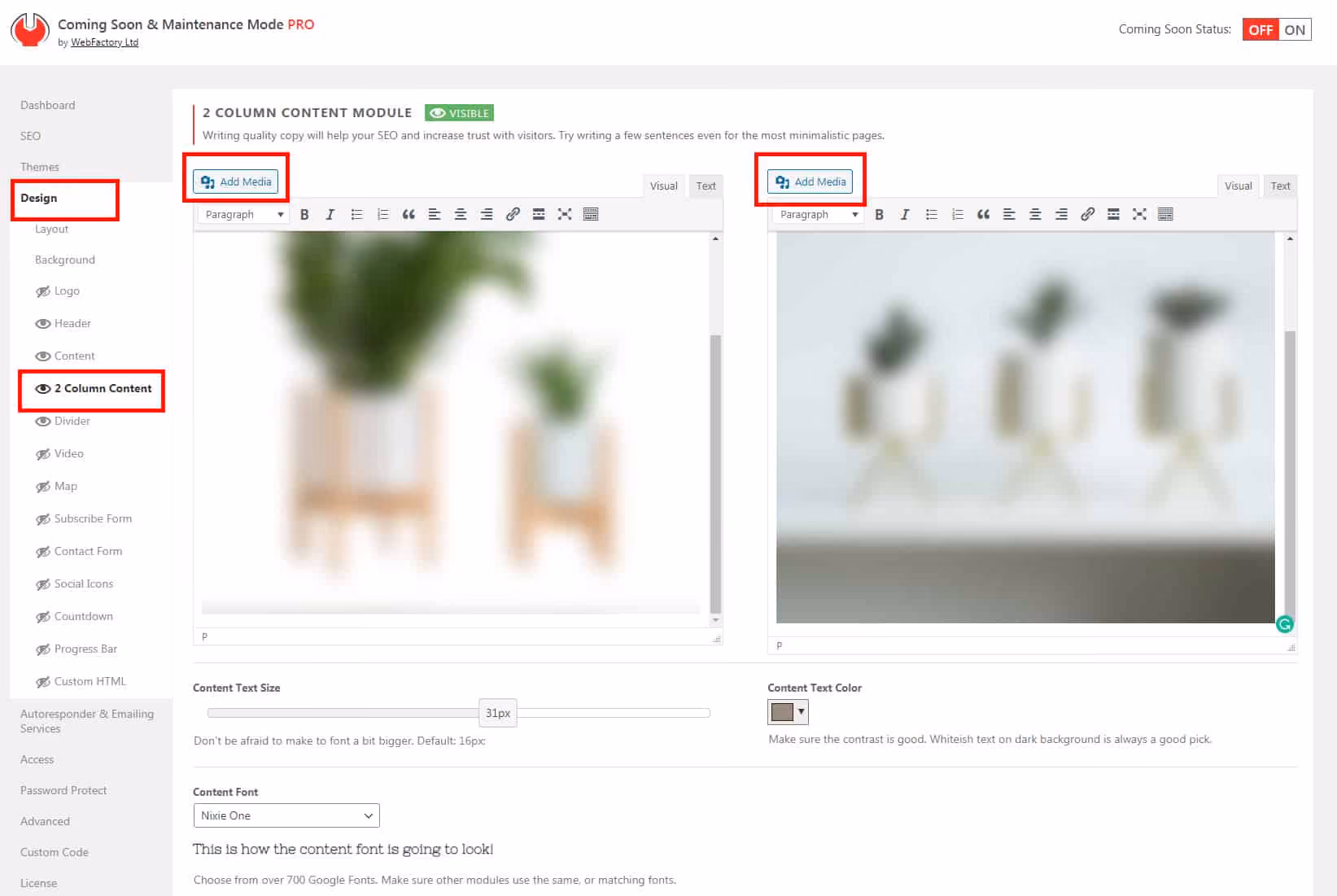 coming soon landing page 2 images