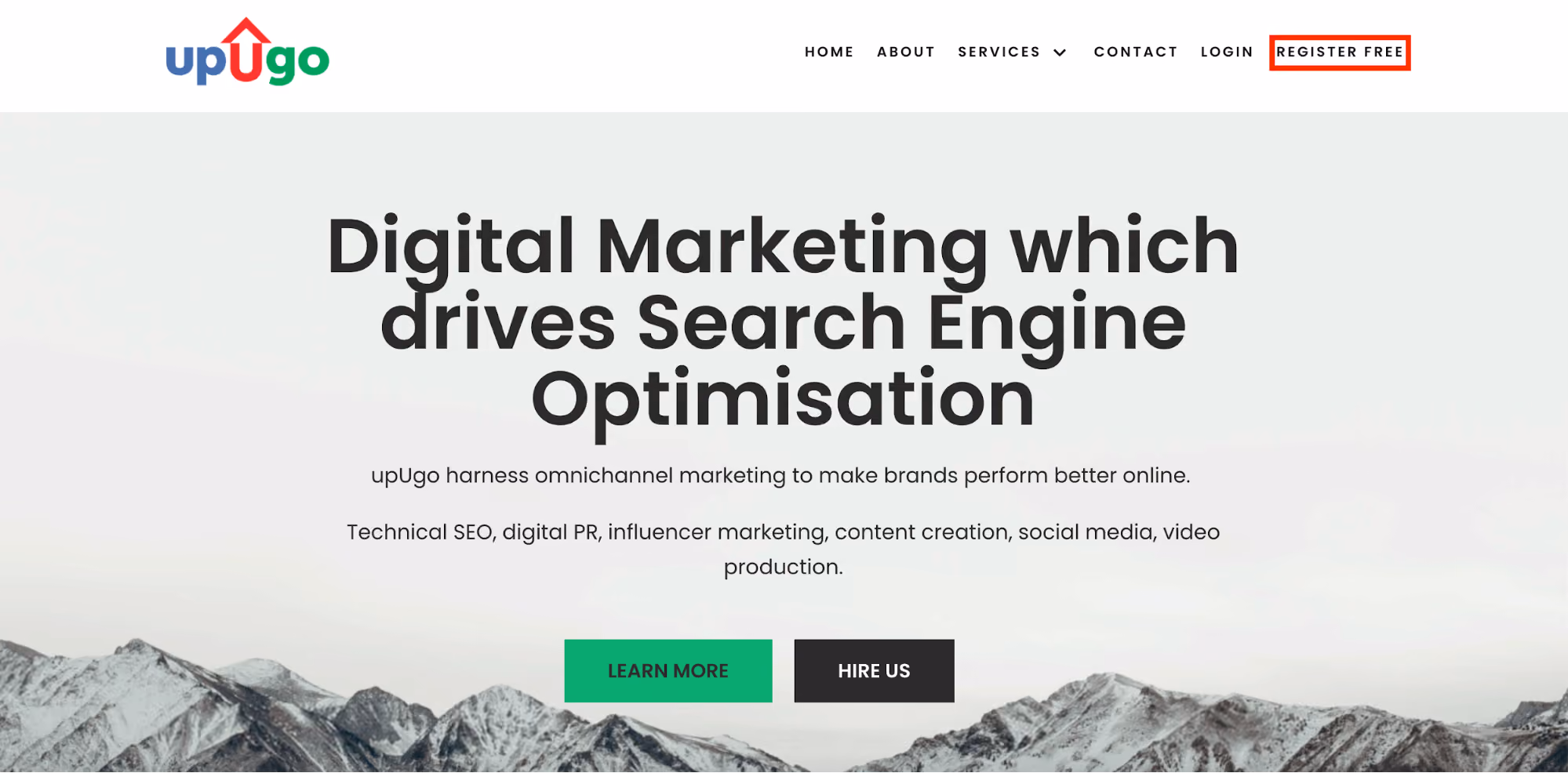 UpUGO landing page