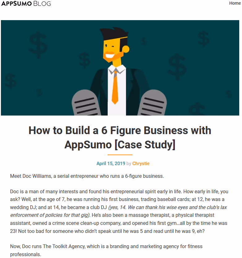 AppSumo blog post testimonials