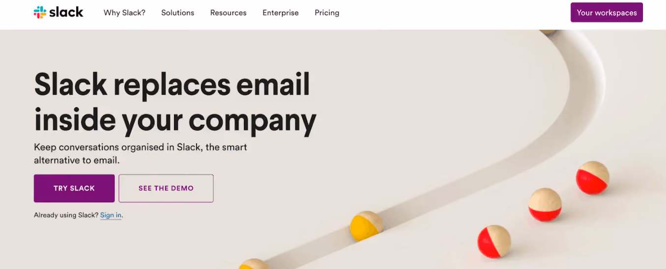 Best Homepages Online - Slack
