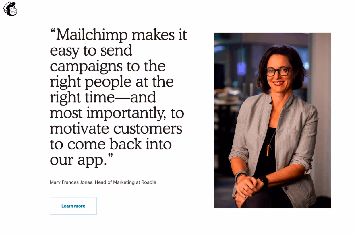 Best Homepages Online - Mailchimp