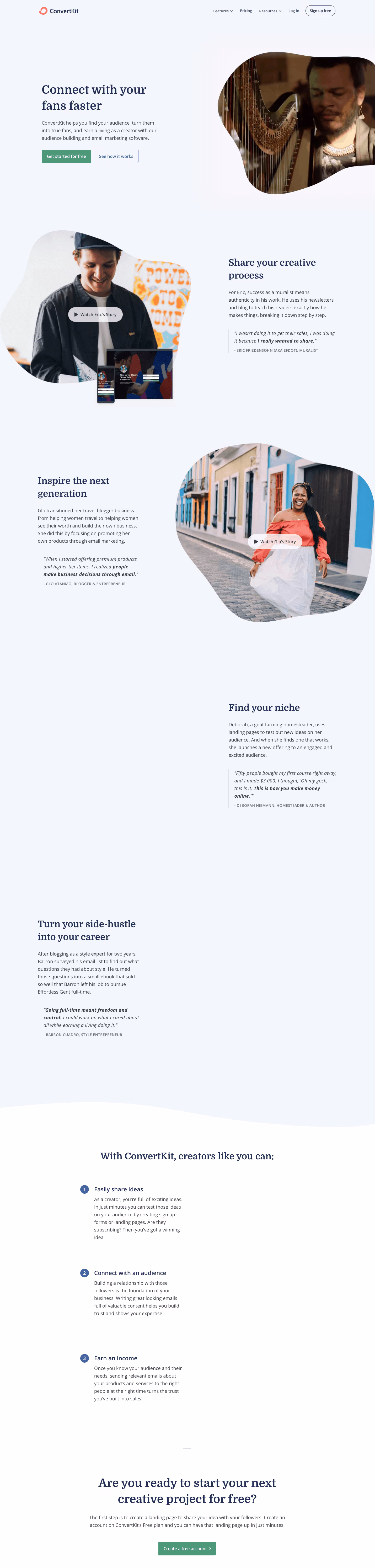 Best Homepages Online - Convertkit