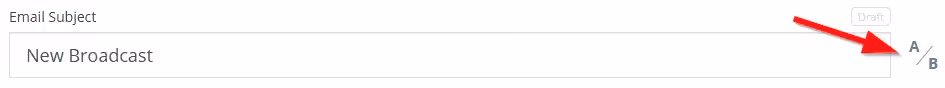 Screenshot of steps to A/B test subject lines