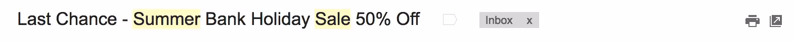 Best Email Subject Lines: Screenshot of email subject line