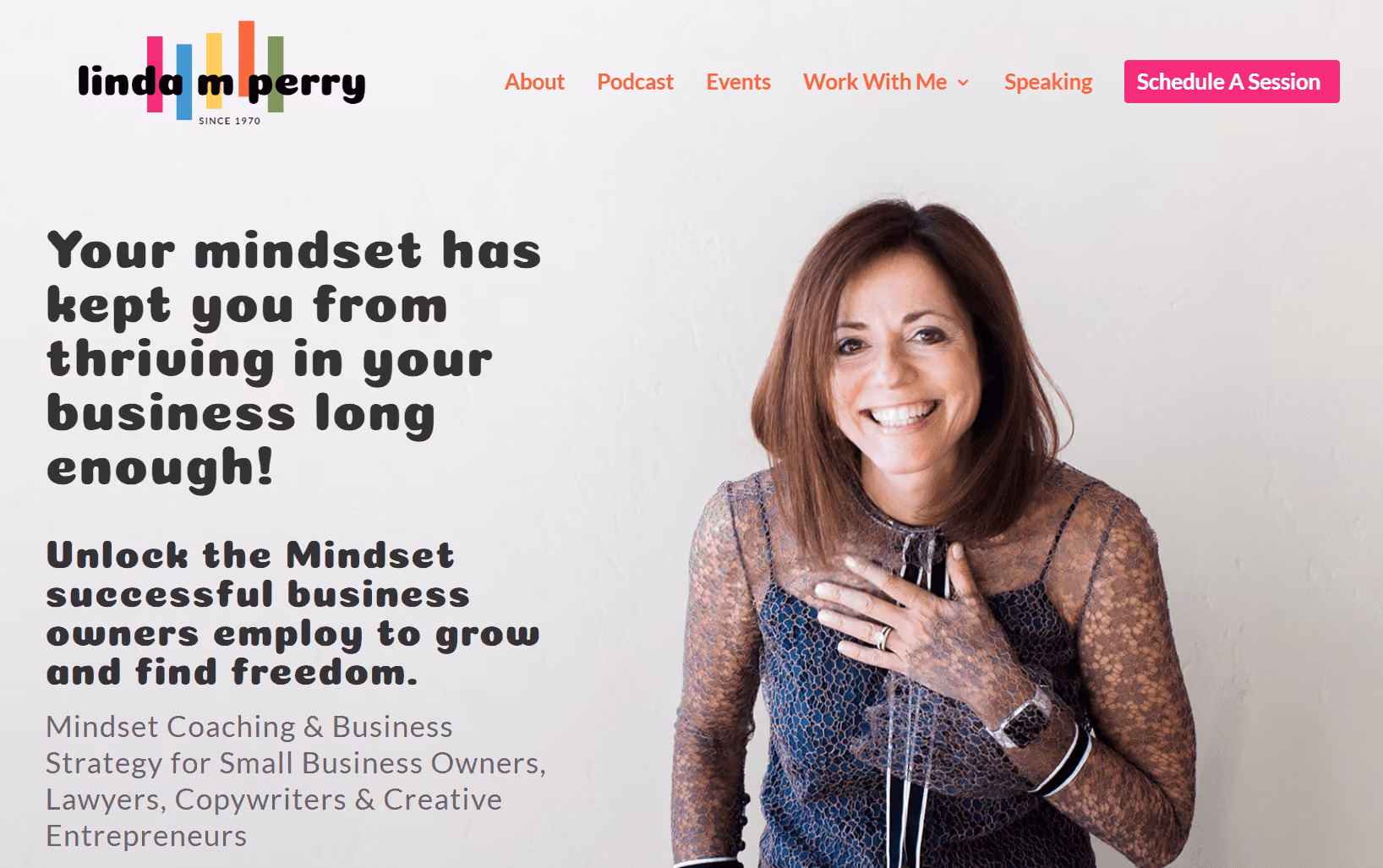 Linda Perry landing page