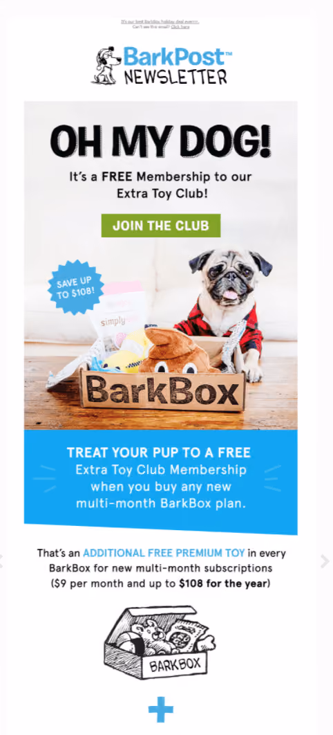 newsletter examples - bark box