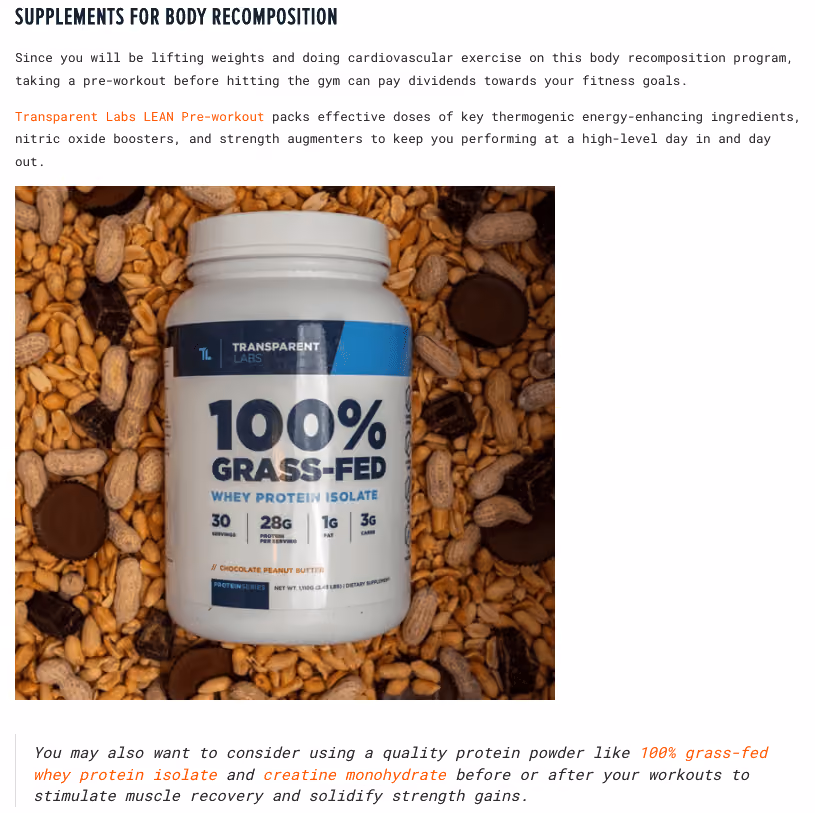 Transparent Labs products