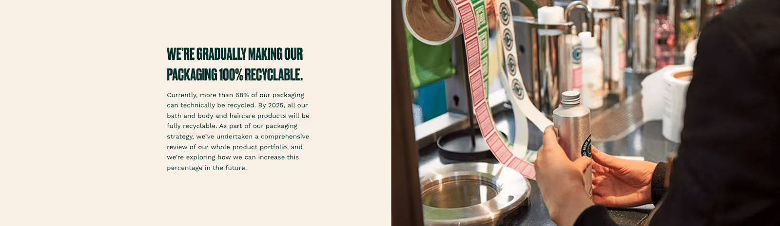 The Body Shop's packaging info
