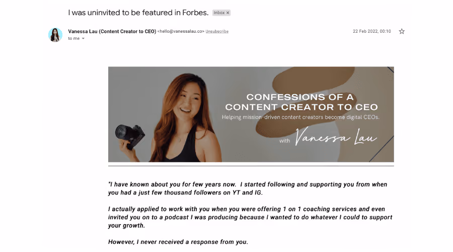 newsletter by Vanessa Lau