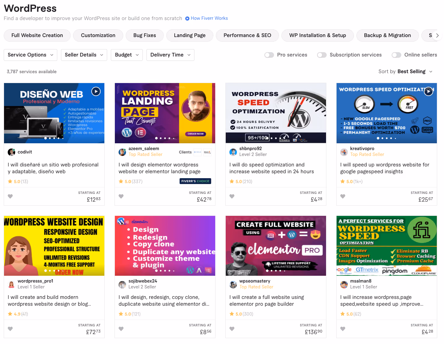 Fiverr’s WordPress developers