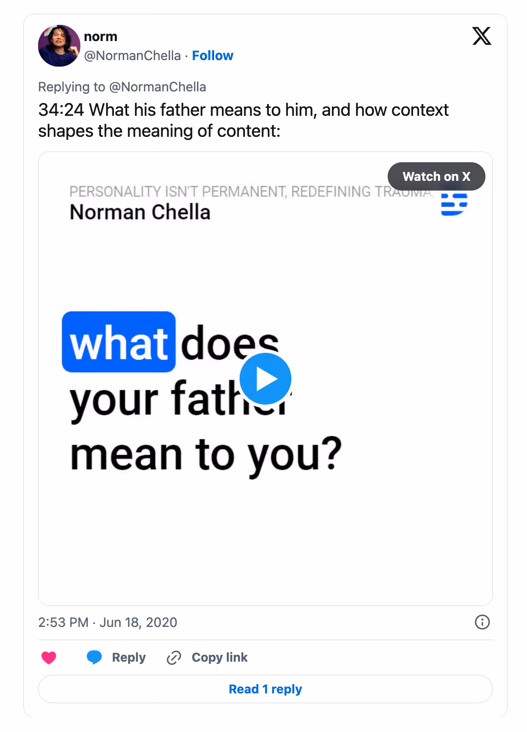 Twitter tweet by Norman Chella