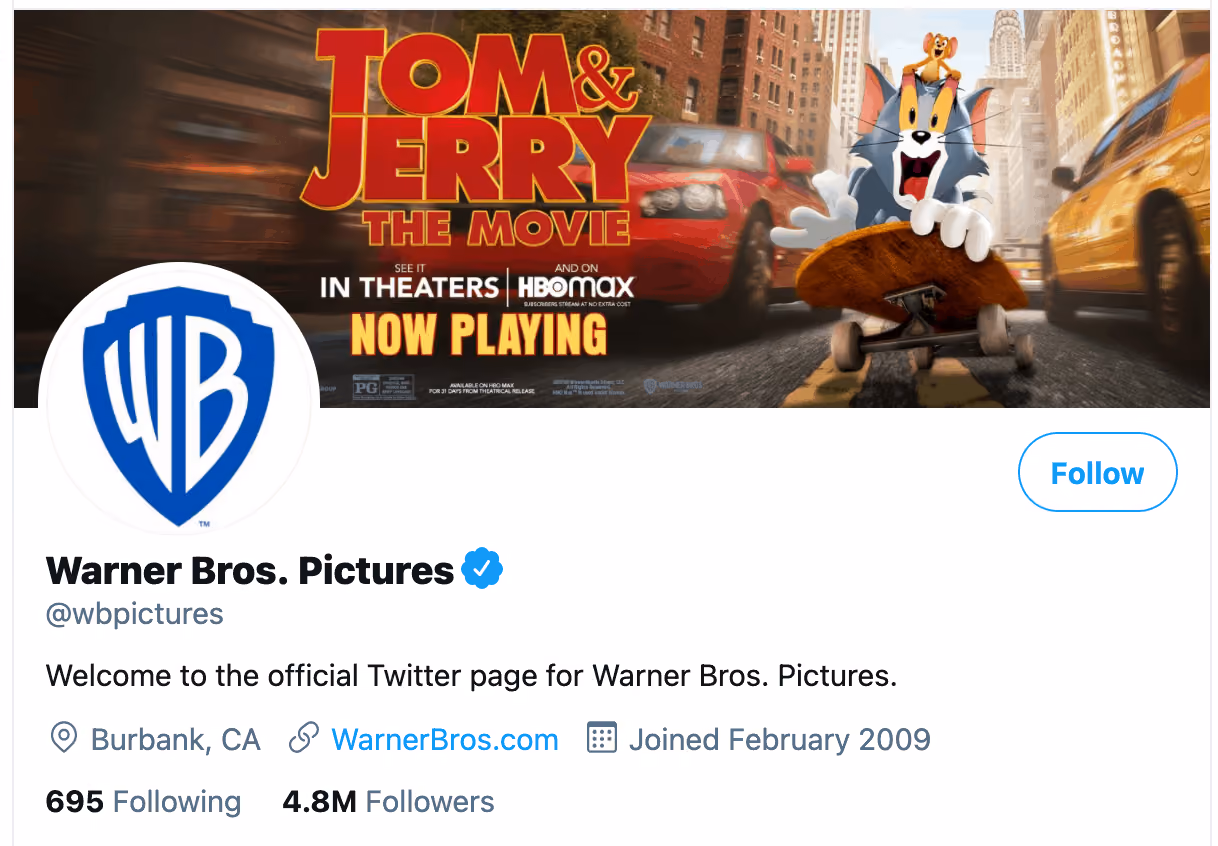 Warner Bros. Pictures's Twitter header 