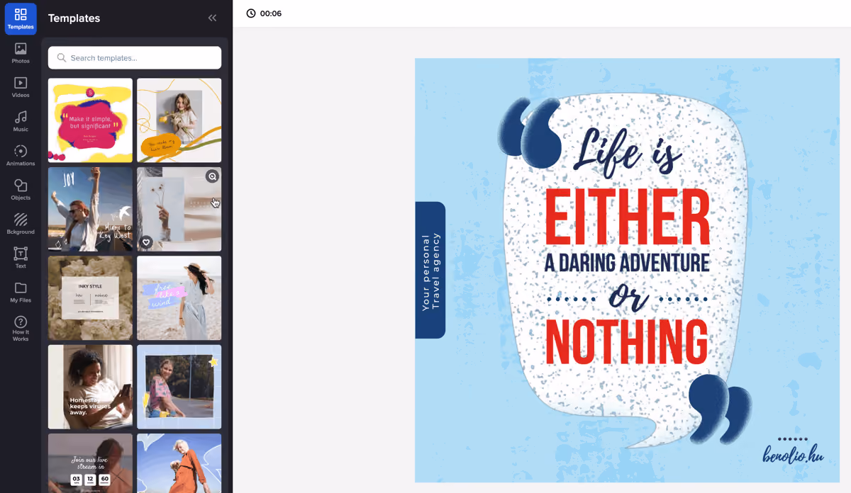 Social media graphics tools - Crello