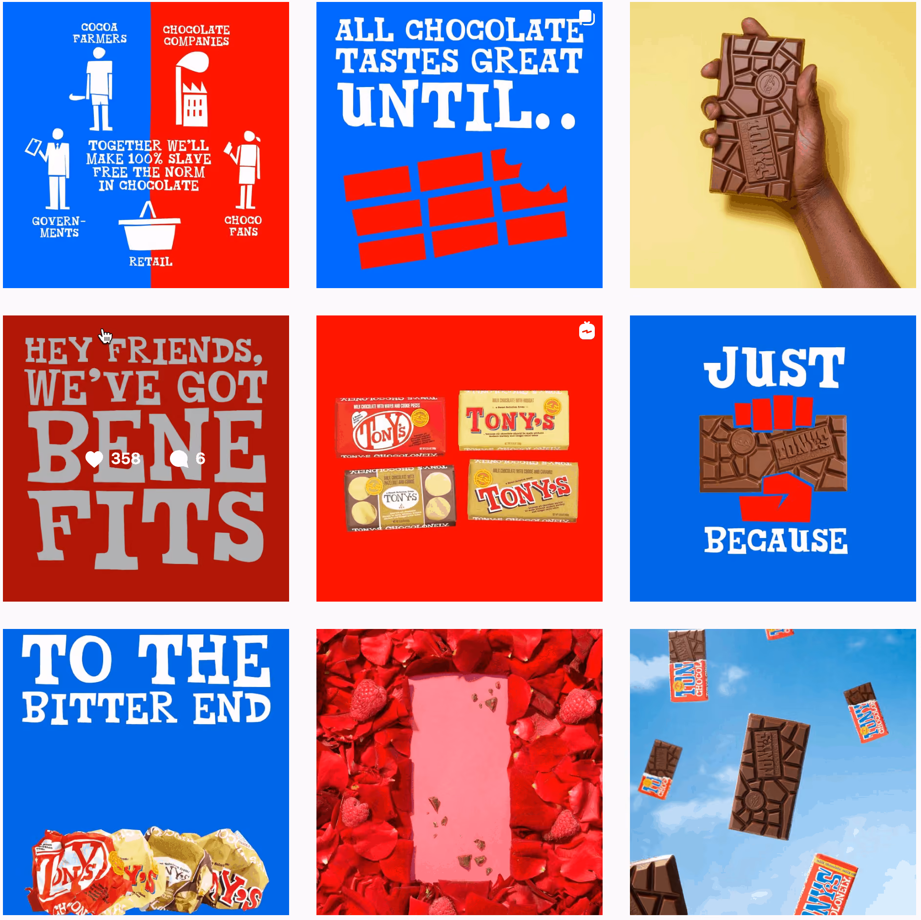 Tony’s Chocolonely instagram theme