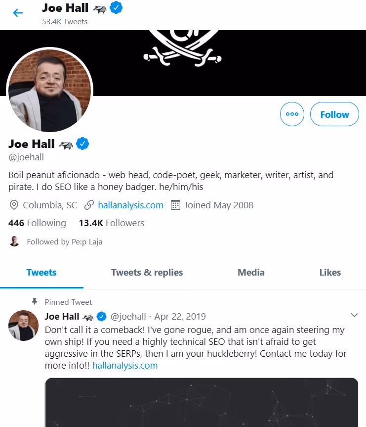 How To Build An Email List: Screenshot of Joe Hall