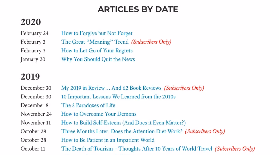How To Build An Email List: Screenshot of Mark Manson