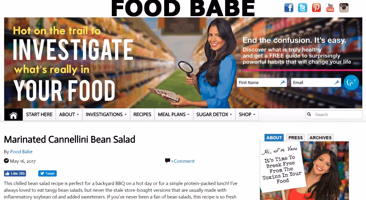 food babe homepage