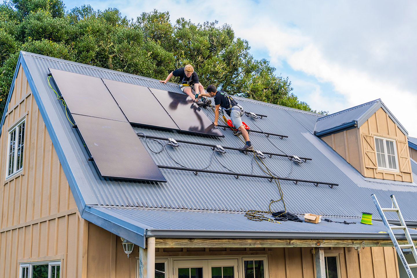 Completed residential rooftop solar installation by Revolve Electrical in Northland