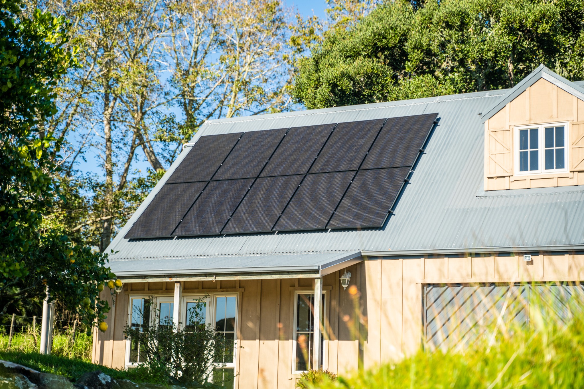 Completed residential rooftop solar installation by Revolve Electrical in Northland