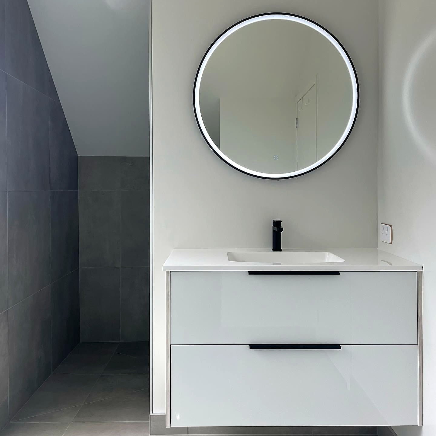 LED bathroom mirror electrical installation