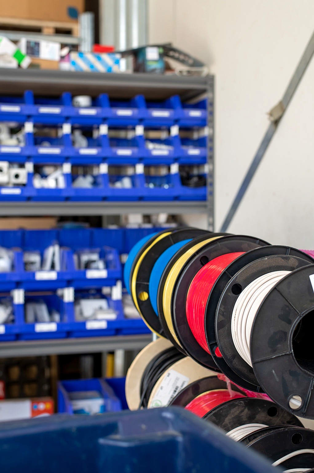 Electrical cable stock at the Revolve Electrical workshop