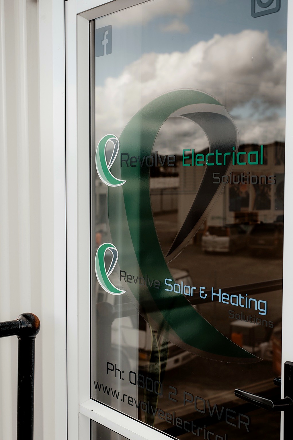 Revolve Electrical office entrance in Whangarei