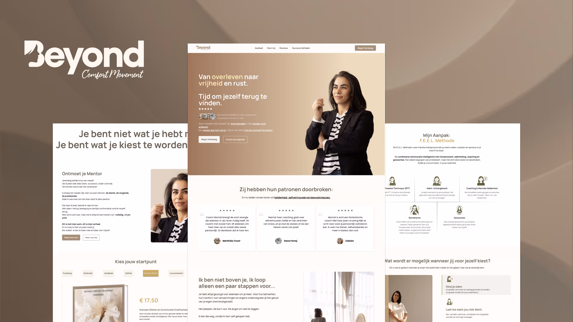 We created a warm, empowering brand and Webflow site for a coaching platform focused on healing and transformation. With integrated booking, payment flows, and a conversion-ready structure, the platform guides women toward personal growth through a safe and soulful digital experience.