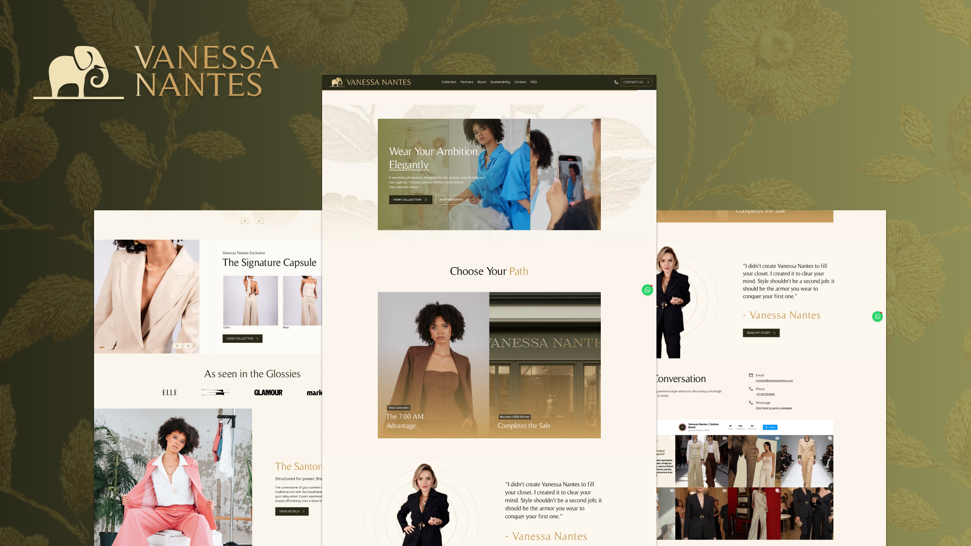 Vanessa Nantes is a premium womenswear brand designed for the ambitious professional woman. Weblyfe crafted a complete brand ecosystem, from strategic positioning to a "slow fashion" digital platform, that empowers women through timeless style and efficiency.
