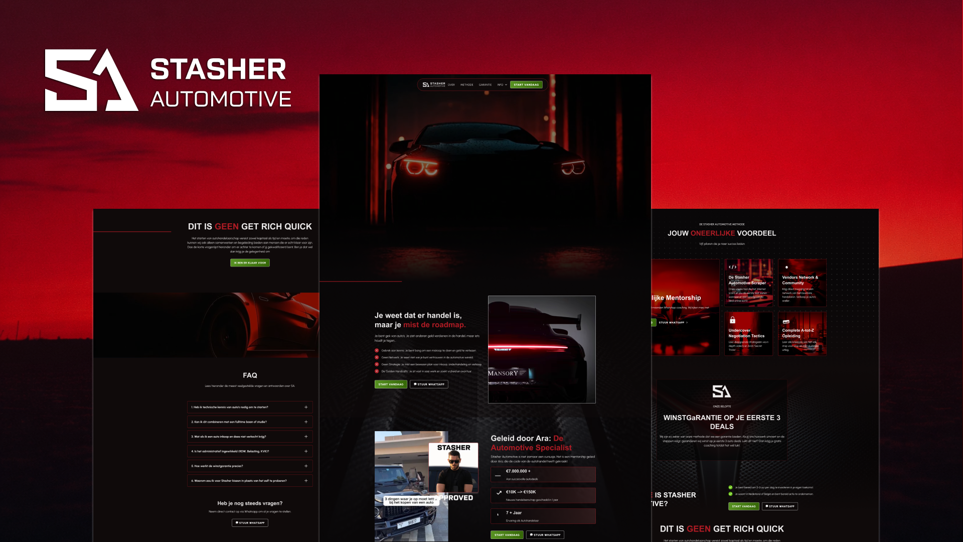 At Weblyfe, we collaborated with Stasher to create Stasher Automotive, an elite platform for entrepreneurs who want to build a scalable automotive trading business. Our approach focused on developing a powerful brand and digital ecosystem that reflects ambition, execution, and the strategic advantage of operating within a high-level network.