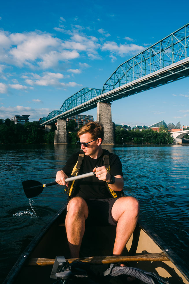 Chris kayaking in Chattanooga