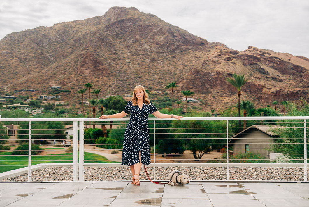 Sara in front of Camelback Mountain, Scottsdale