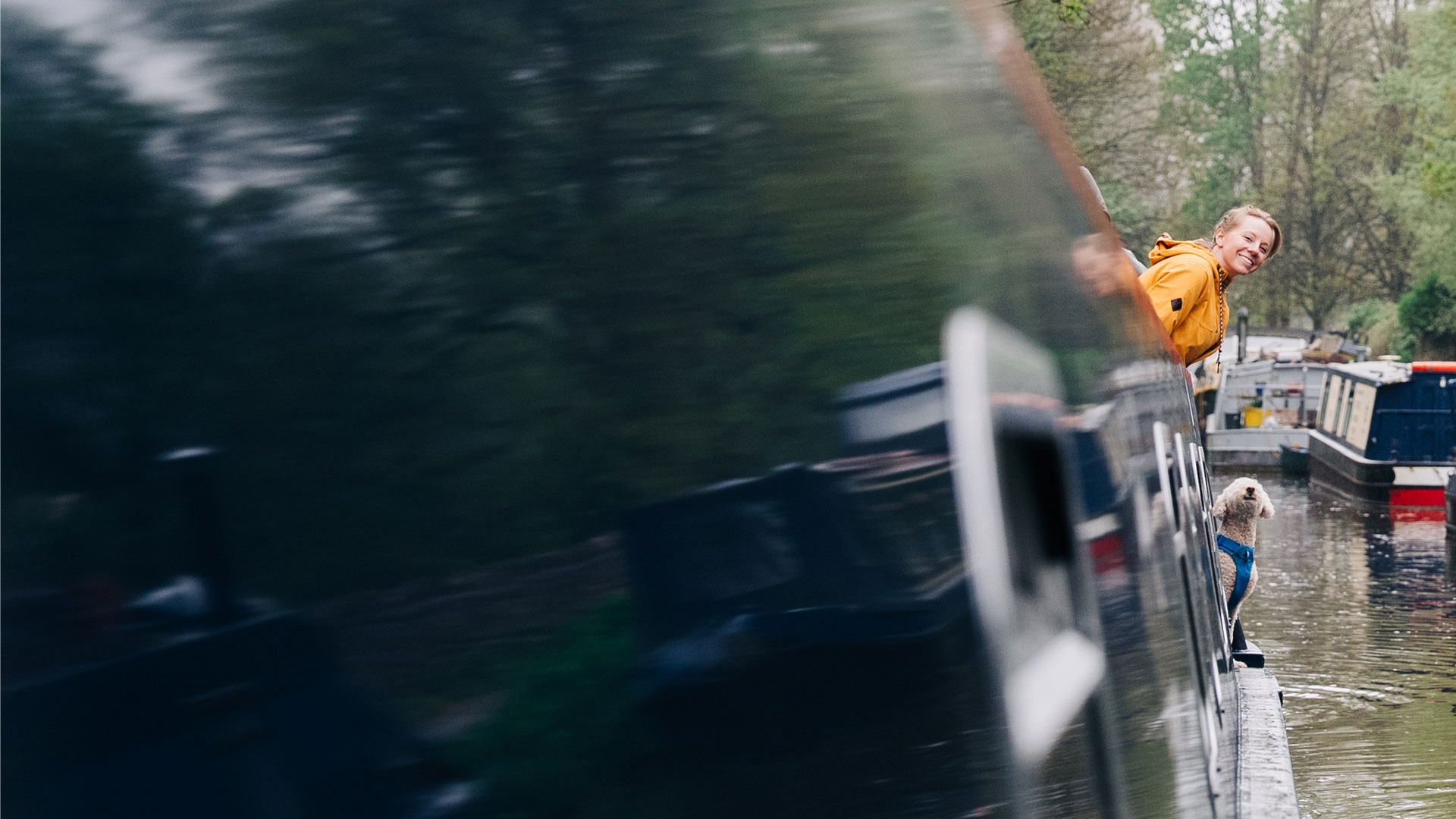 A Black Prince narrowboat on the Kennet and Avon Canal in England