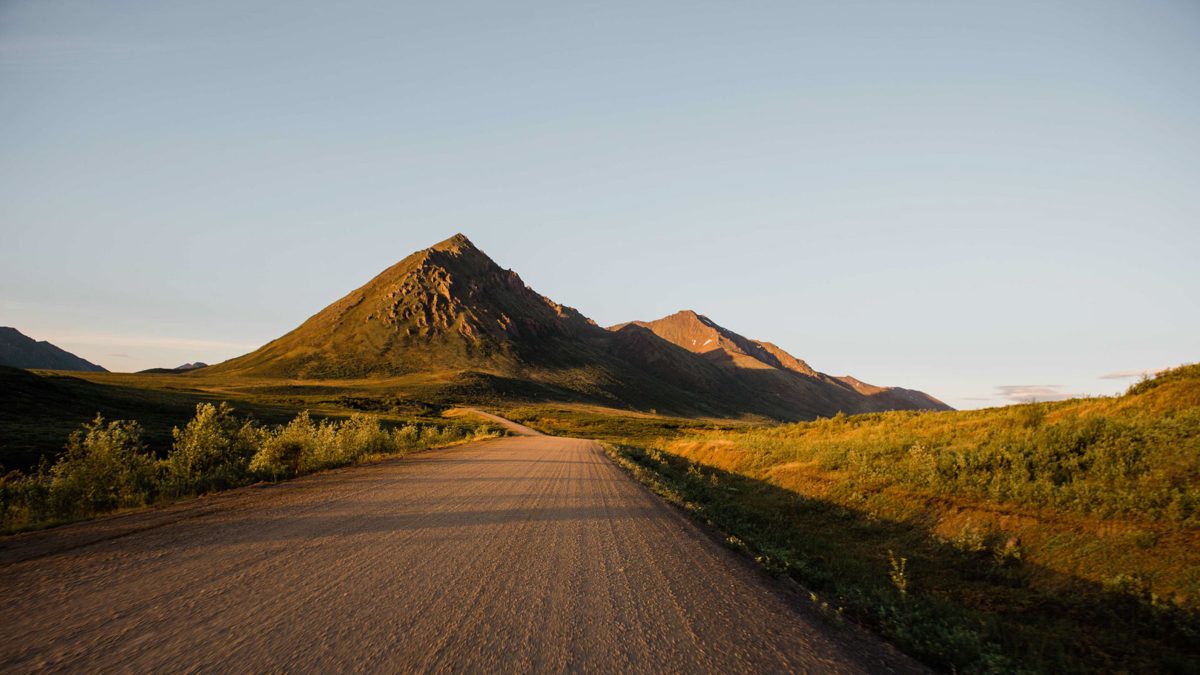 Dempster Highway, Yukon, Canada in the midnight sun