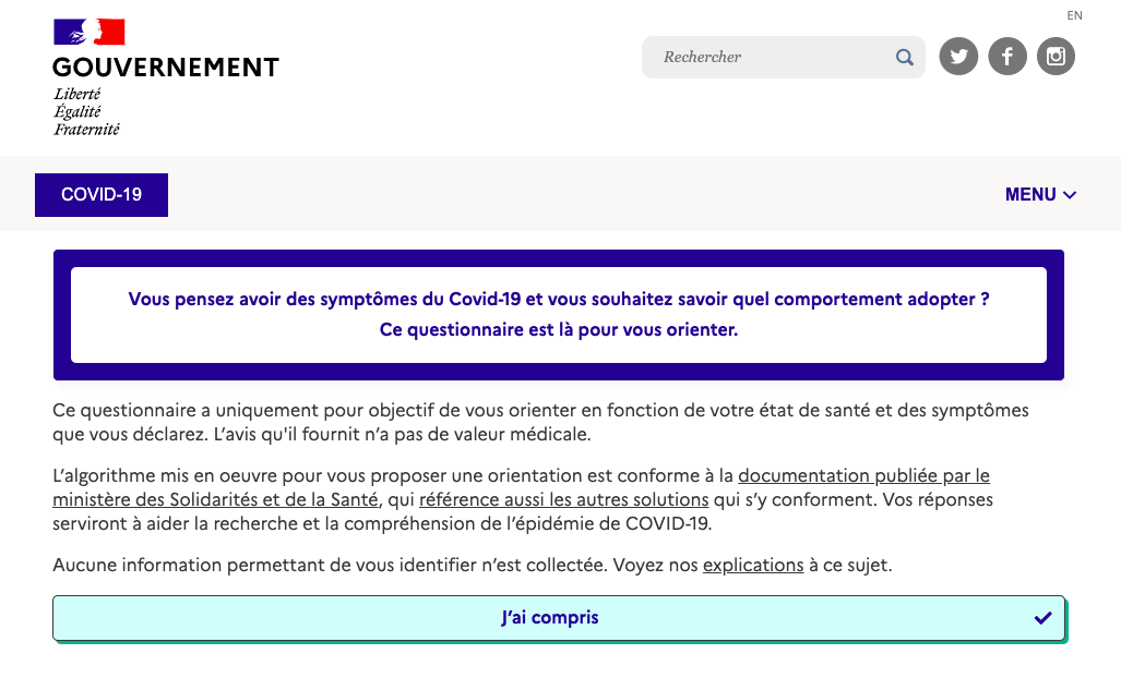 orientation médicale coronavirus