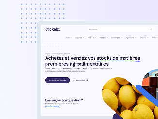 Mockup d'un ordinateur avec la page liste des produits de Stokelp