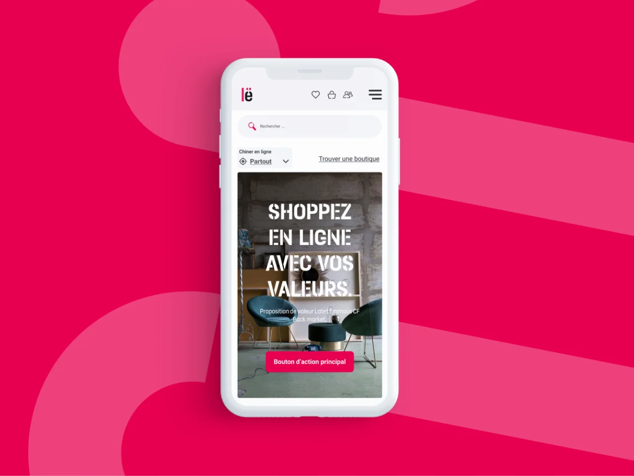 Ensemble d'interfaces de l'application label Emmaus