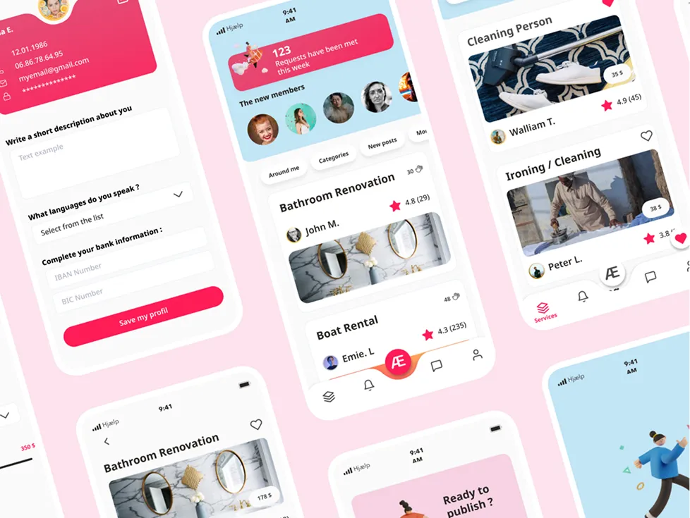 Découvrez comment 40/60 a conçu Hjaelp, une application multiservice réunissant plusieurs offres du quotidien dans un même parcours.