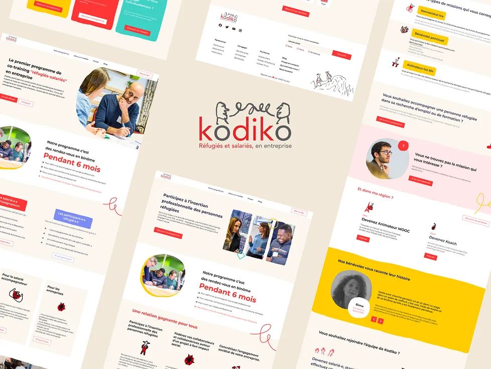 Découvrez comment 40/60 a refondu le site de Kodiko, association dédiée à la réinsertion professionnelle des personnes immigrées.