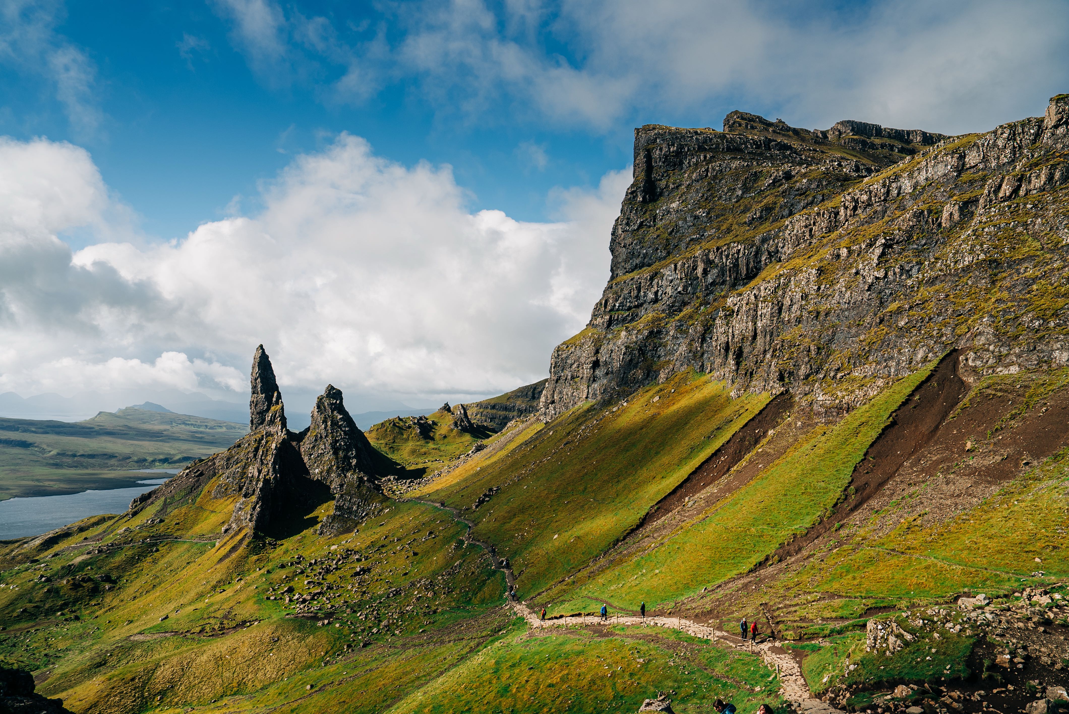 View of the Old Man of Storr hike from the top