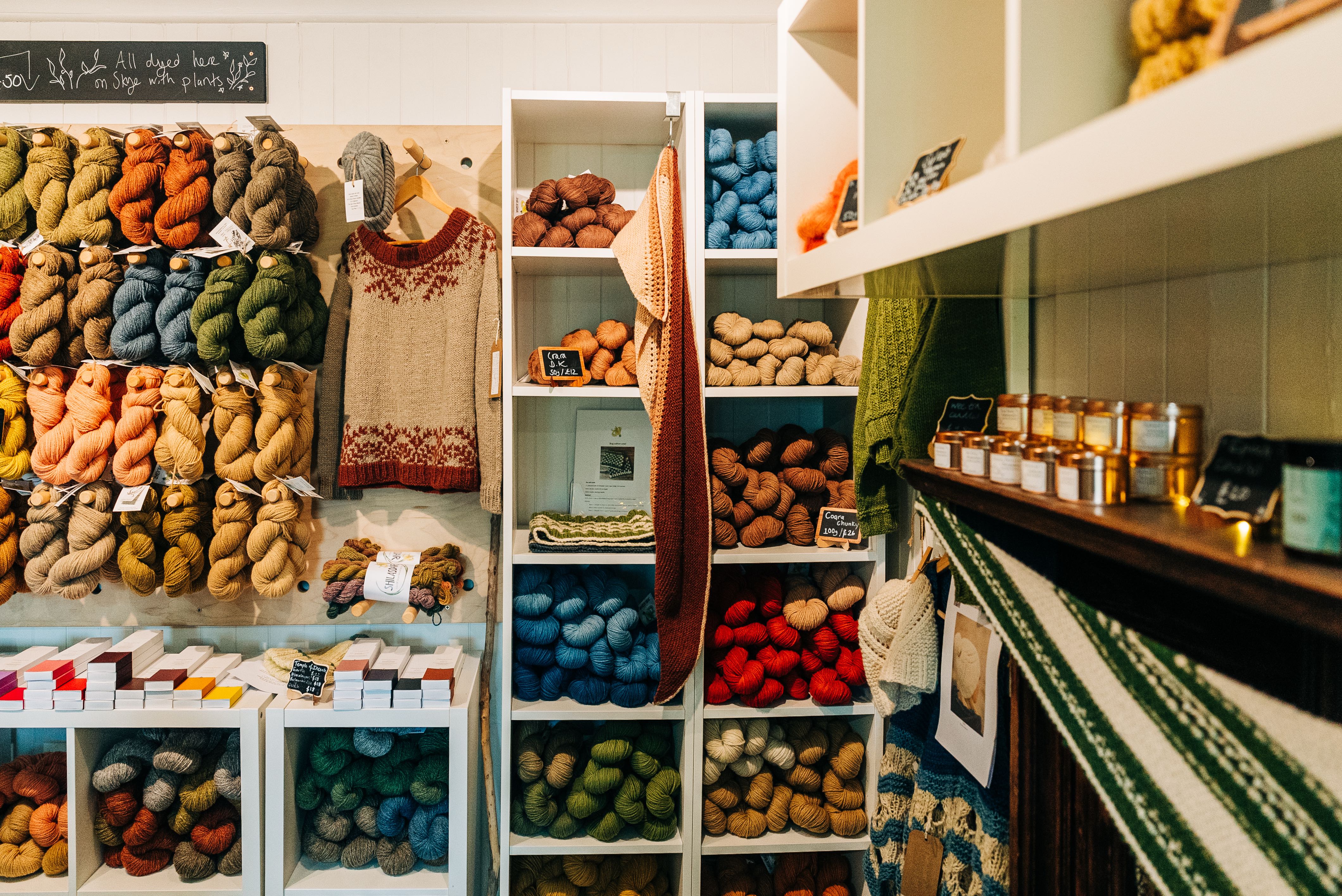 Inside Shilasdair yarn shop on Isle of Skye