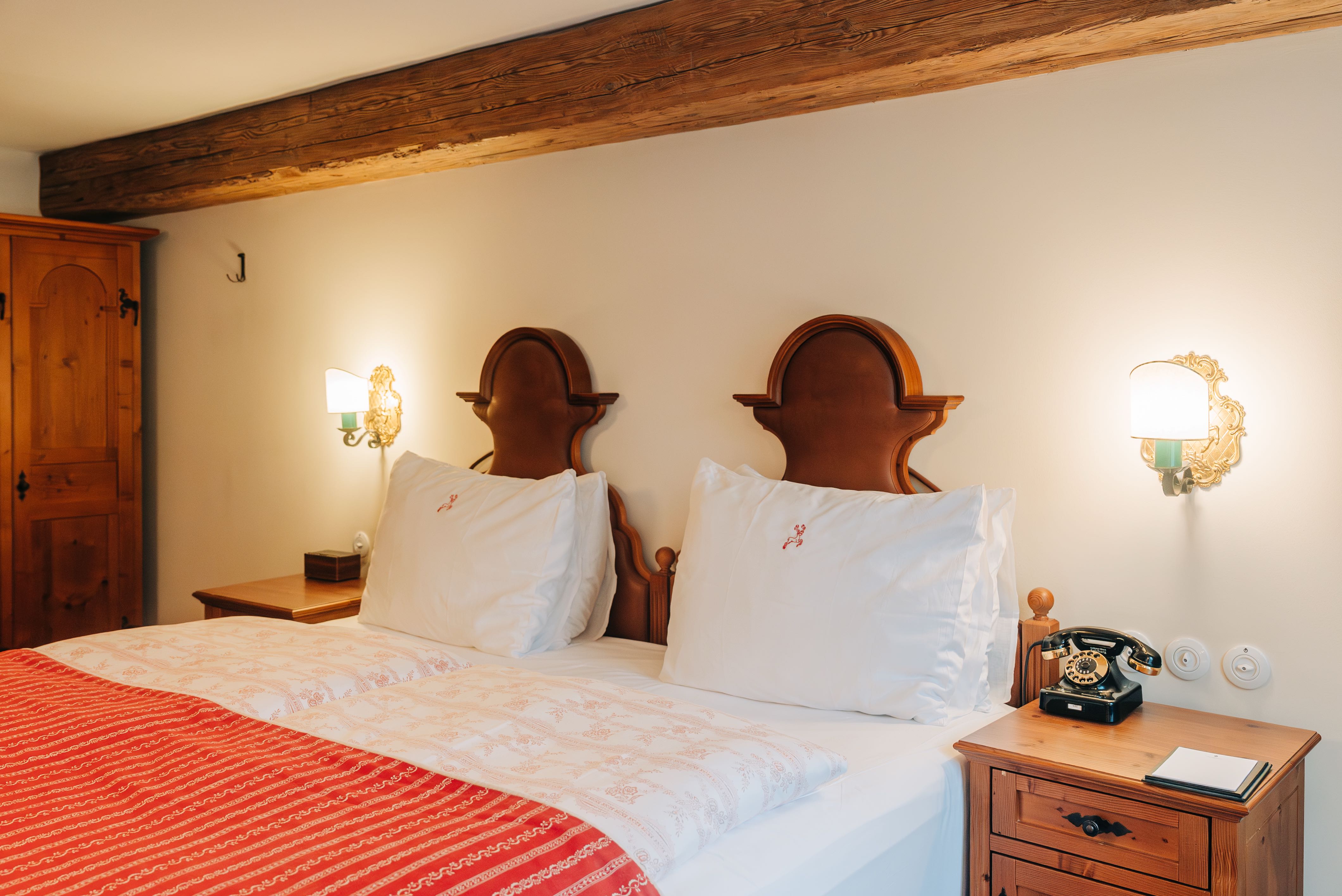 King size bed in our junior suites at Hotel Goldener Hirsch, Salzburg, Austria