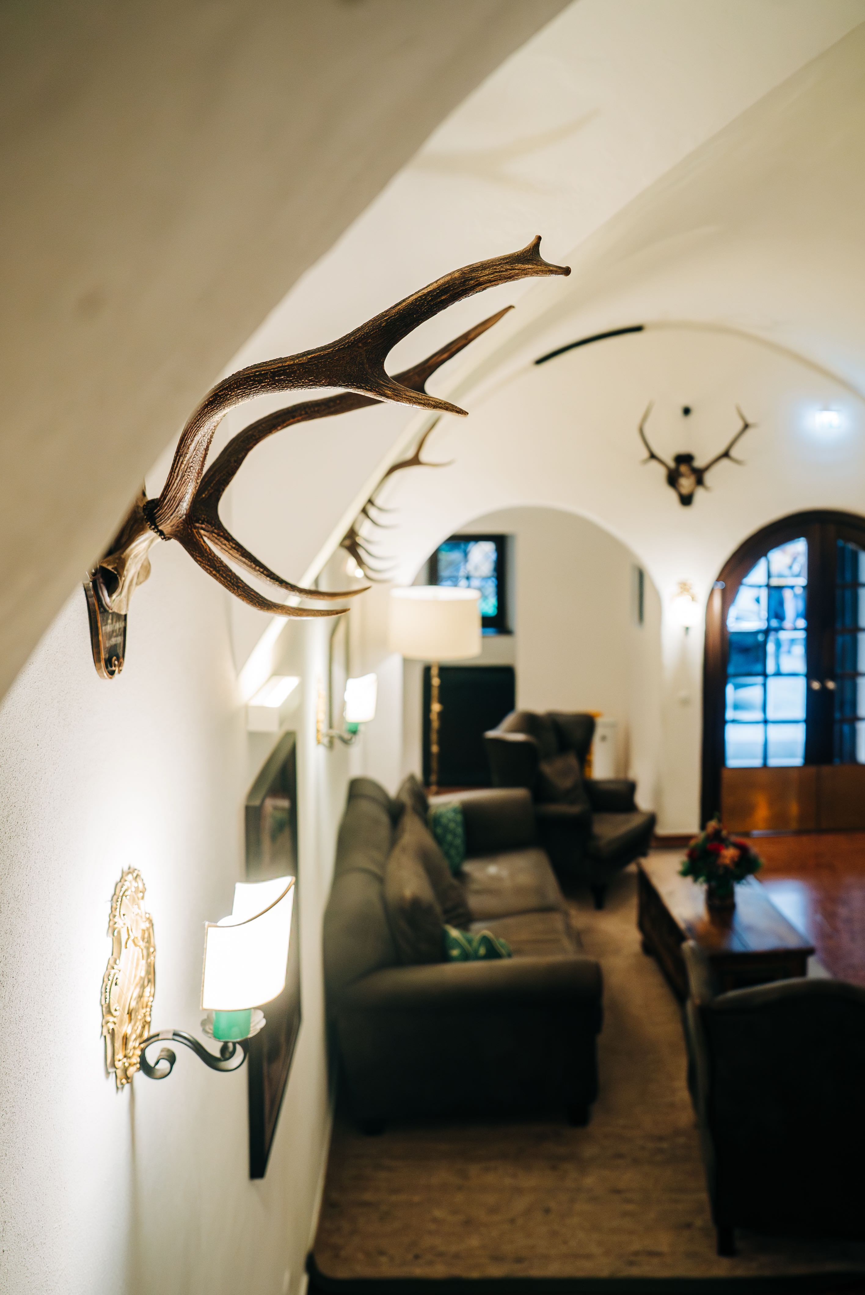 Lobby of the Hotel Goldener Hirsch, Salzburg, Austria