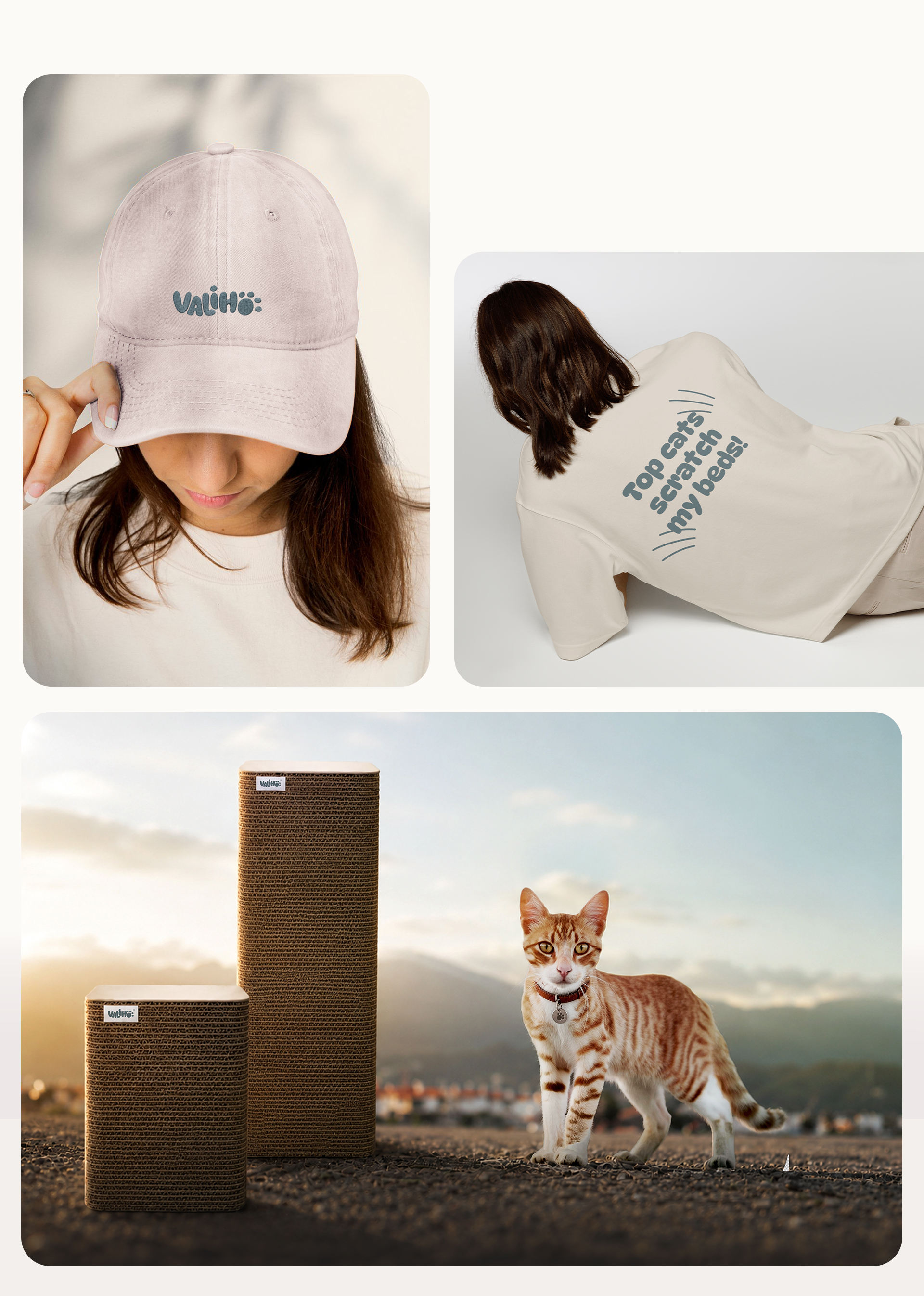     Brand aplikace značky Valiho na merchandisingu a produktových vizuálech