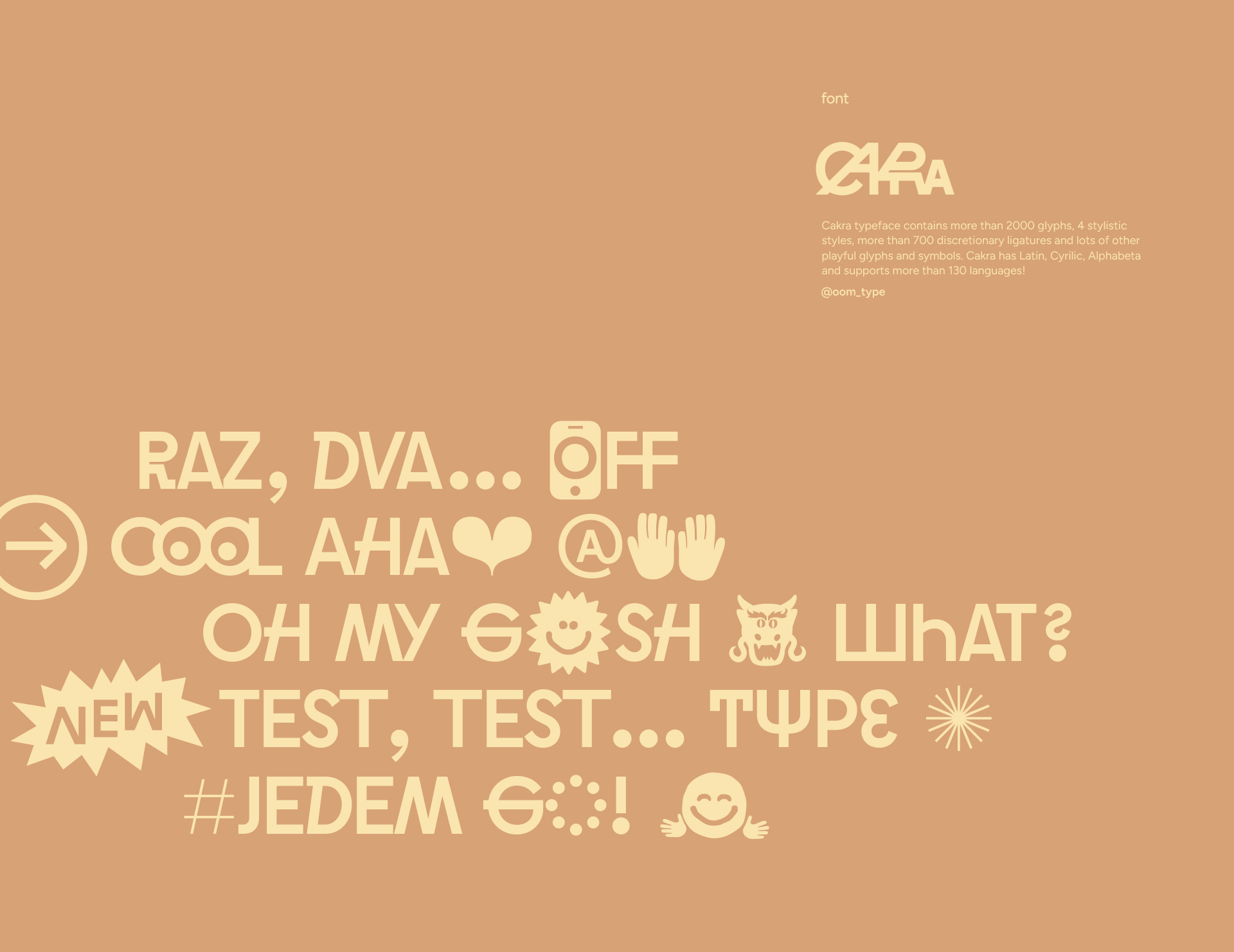     Typografie a grafické prvky vizuální identity podcastu Teoložky. Font Cakra. Oom type.
