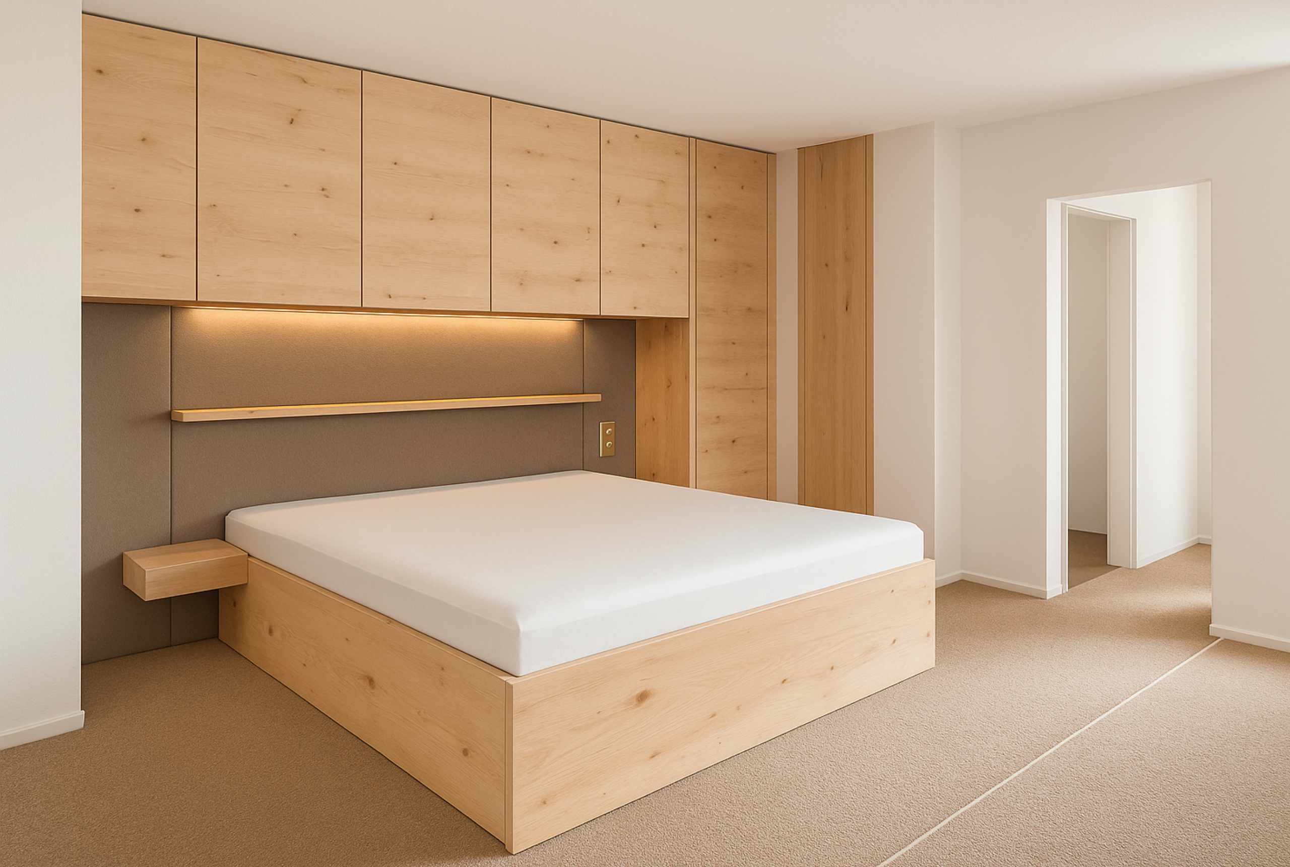 Studio S&, Interior Design, Schlafzimmer, Zirbenmöbel, Zirbe modern, 1230 Wien