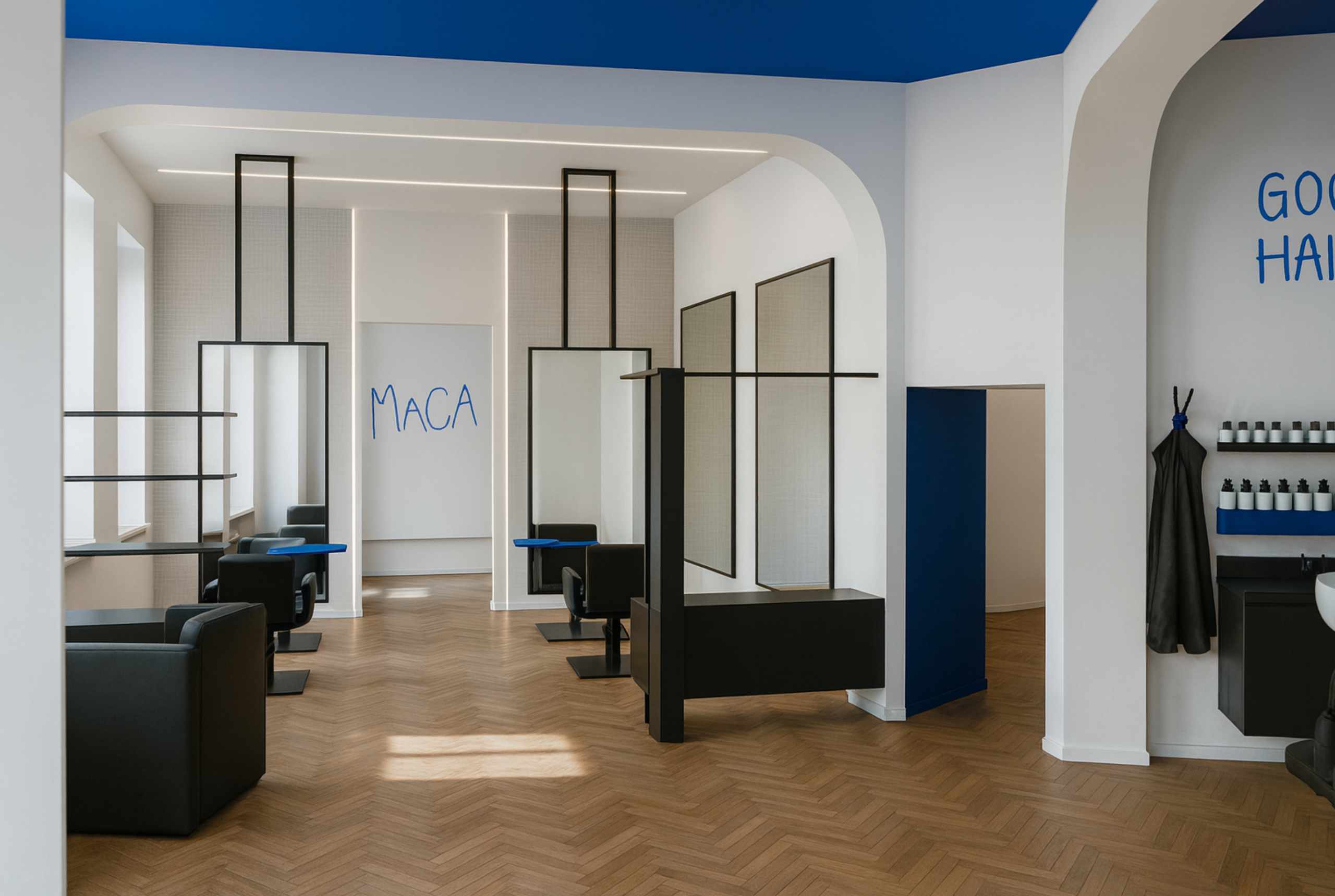 Innenarchitektur, Haarsalon Design, Studio S&, Hairsalon, Yves Klein Blue