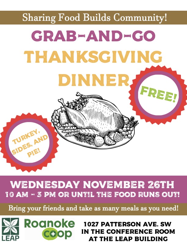 Thanksgiving community dinner flyer