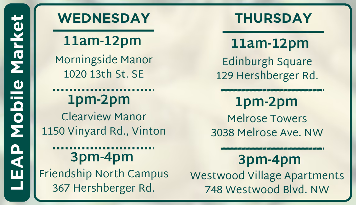 October mobile market schedule